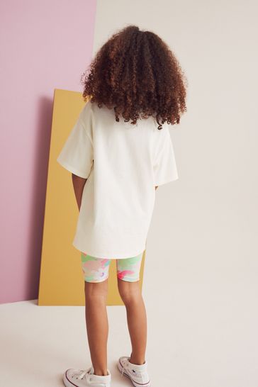 Cream cycling shorts top