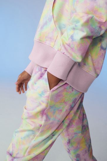 Multi Pink Printed Tie Dye Joggers Oversized 90s Joggers 3 16yrs