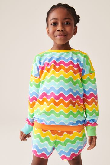 Little Bird by Jools Oliver Multi Pastel Towelling Sweat Top and Short Set