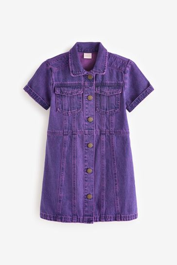 Buy Purple Overdye Fitted Denim Dress 3 16yrs from Next Singapore