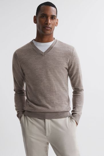 Reiss Woodsmoke Earl Merino Wool Jumper