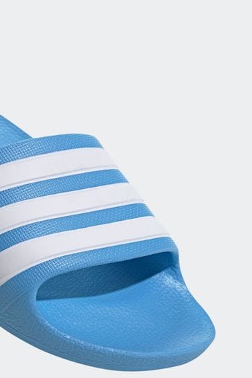 Adidas blue sliders clearance