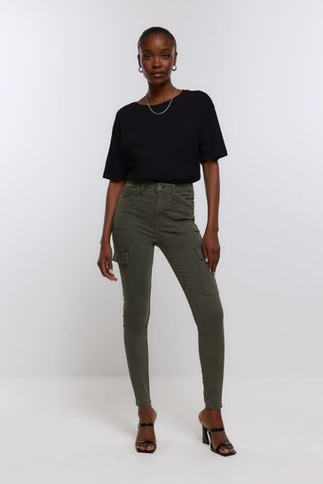 Green cargo skinny best sale jeans