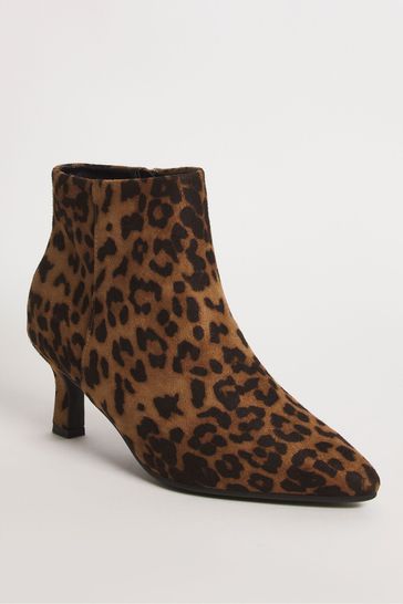 Leopard kitten heel boots online