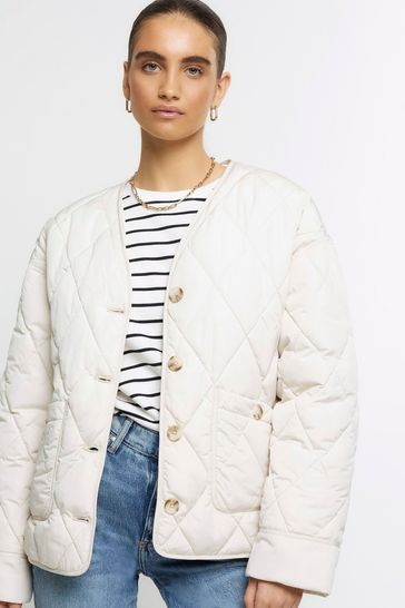 River island outlet white padded jacket