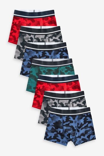 Red Blue Camoflague Trunks 7 Pack (1.5-16yrs)