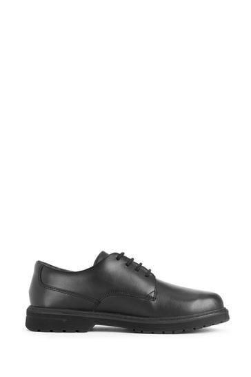 Start-Rite Glitch Leather Chunky Sole Lace Up School Black Shoes - Corte F & G