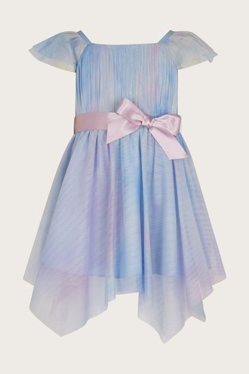 Buy Monsoon Blue Baby Theodora Ombre Party Dress from Next Luxembourg