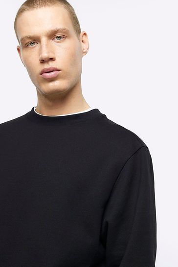 River island black sweatshirt sale