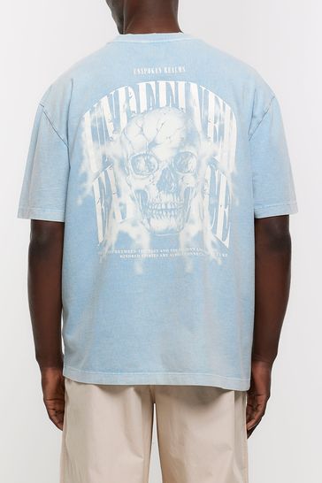 River island skull t shirt top