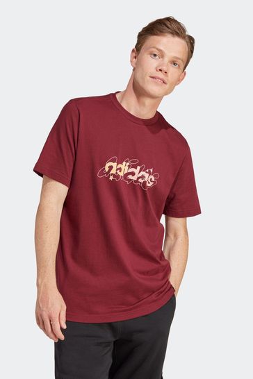 adidas Red Sportswear Illustrated Linear Graphic T-Shirt