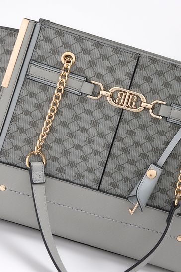 Buy River Island Grey Monogram Charm Wing Tote Bag from Next Ireland