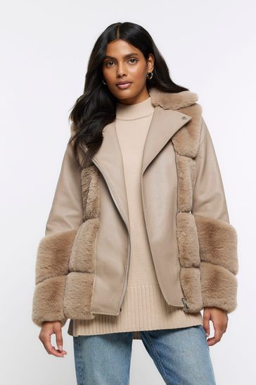 River island clearance faux jacket