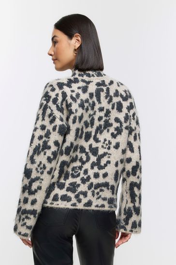 Buy River Island Animal Print Hairy Jumper bei Next Deutschland