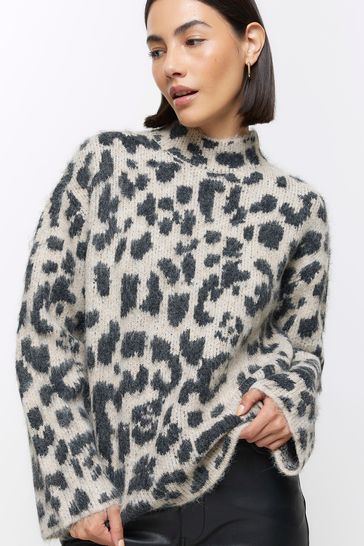 River island shop leopard print jumper
