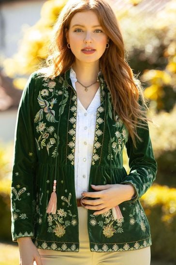 Joe browns green top velvet coat
