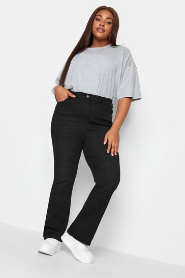 Yours Curve Black Bootcut Stretch ISLA Jeans