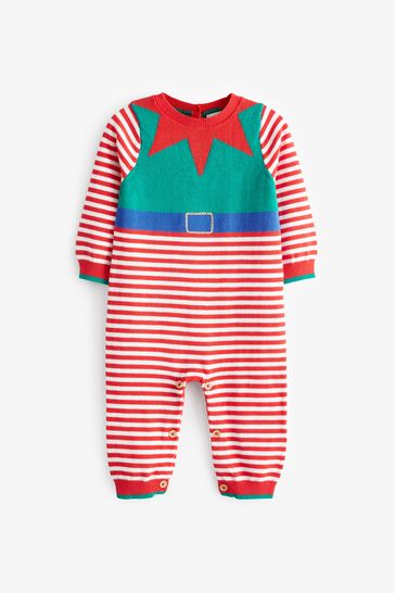 Buy Monsoon Green Newborn Christmas Elf Sleepsuit from Next Luxembourg