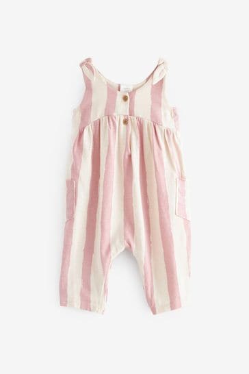 Pink/White Stripe Baby Jumpsuit (0mths-3yrs)