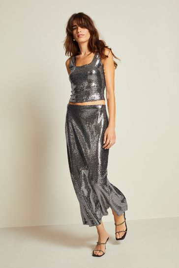 Silver vest top best sale next