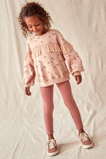 Buy Pink Floral Sweatshirt And Leggings Set 3 16yrs from Next