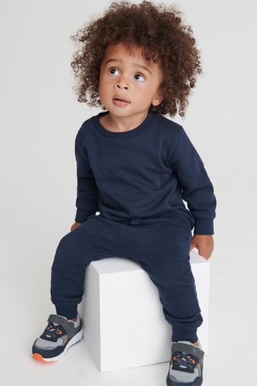 Blue Navy Plain Jersey Sweatshirt and Joggers Set (3mths-7yrs)