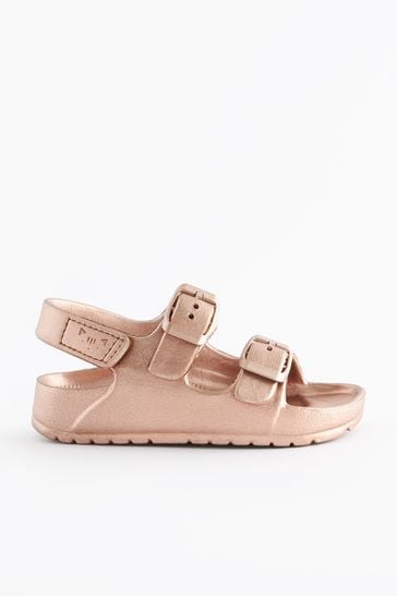 Rose gold double strap sandals store