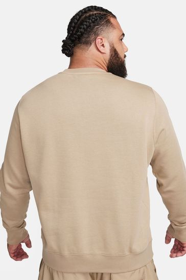 Nike essentials beige crew neck sweatshirt clearance