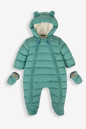 JoJo Maman Bébé Green Puffer Pramsuit