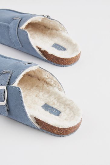 Buy Pink Suede Footbed Mule Slippers from Next Singapore