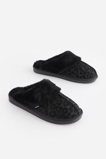 Buy Black Suede Mule Slippers from Next Luxembourg