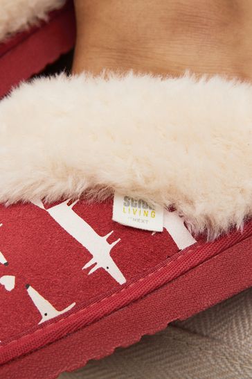 Buy Red Scion Fox Suede Mule Slippers from Next Singapore