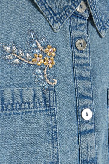 River island ladies denim shirt top