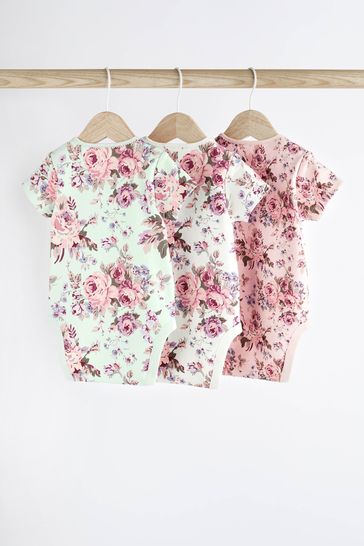 Buy Baby Short Sleeve Bodysuits 3 Pack from the Laura Ashley online shop