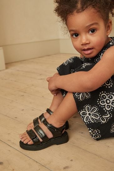 Little girls black sandals 2025