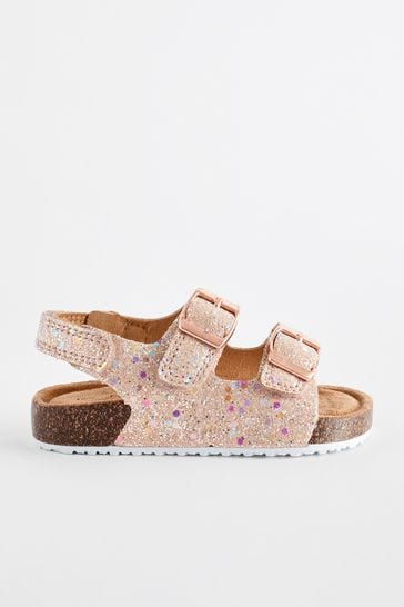 Glitter double shop strap sandals