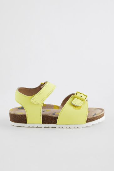 Buy Yellow Standard Fit F Leather Corkbed Sandals from Next Bahrain
