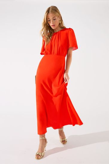 Buy Ro Zo Honor Red Bias Cut Midi Dress from Next Luxembourg