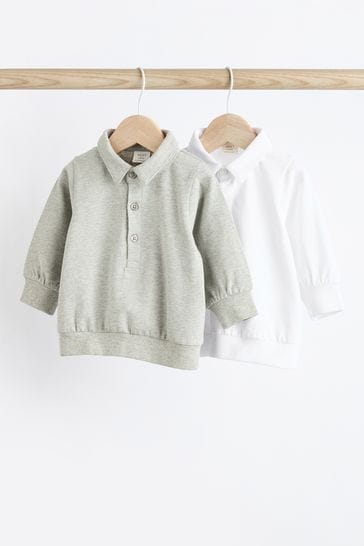 Grey/White Baby Tops 2 Pack