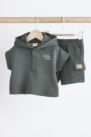 Mono/Little Man 2 Piece Baby Hoodie and Short Set