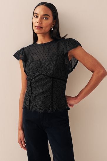 Black deals lace blouse