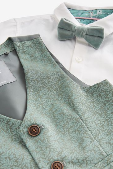 Buy Mint Green Waistcoat Shirt and Bowtie Set 3mths 9yrs from