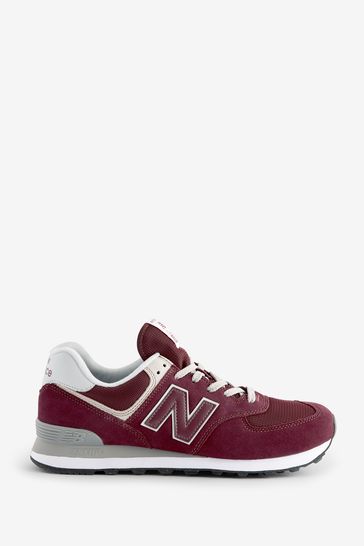 New Balance Red/White Mens 574 Trainers
