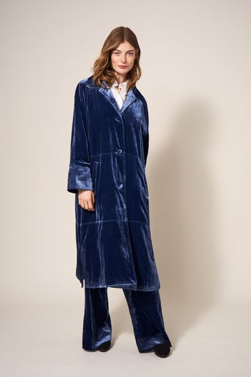 Blue velvet on sale duster coat