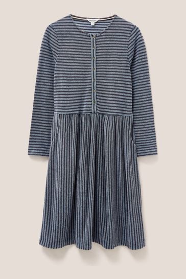 White Stuff Blue Marsia Stripe Jersey Dress
