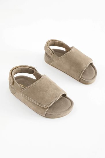 Stone Touch Fastening Suede Sandals
