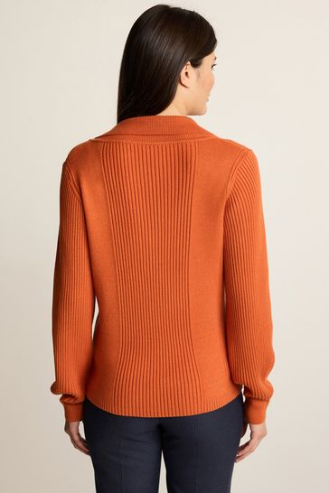 Orange v neck sweater women's hotsell
