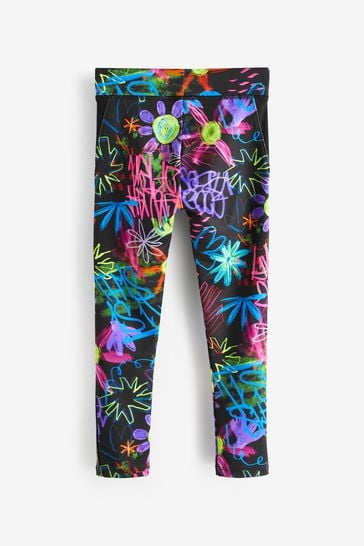 Buy Black Graffiti Sports Leggings 3 16yrs from Next Kuwait