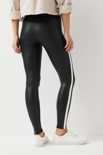 SPANX® Faux Leather Stripe Black Leggings