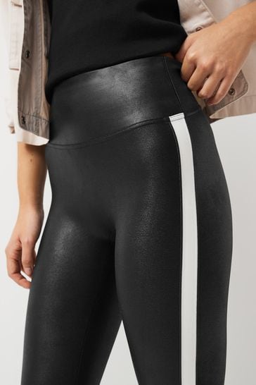 Buy SPANX® Faux Leather Stripe Black Leggings from Next Sweden